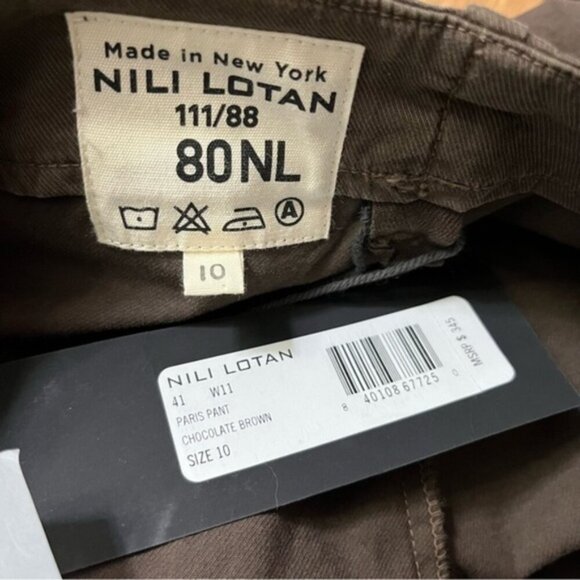 NWT Nili Lotan Paris Pant Chocolate Brown Women Size 10 - Picture 10 of 10